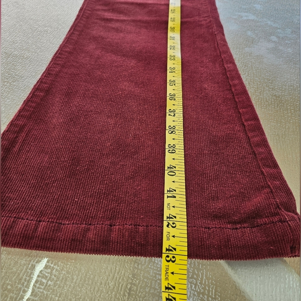 Kensie Savannah Woman's High Rise Flare Corduroy Pants Burgundy 10/30 Retro Chic - Picture 12 of 13